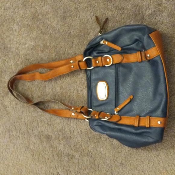 JONES NEW YORK navy & brown purse - Picture 1 of 6